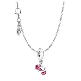 Pandora 15080 Women's Necklace 925 Silver with Charm Dumbbell & Heart