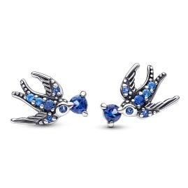 Pandora 292568C01 Women's Stud Earrings Sparkling Swallow Silver