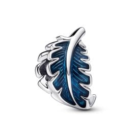 Pandora 792576C01 Charm Silver Blue Curved Feather