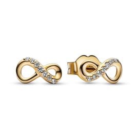 Pandora 268820C01 Women's Stud Earrings Sparkling Infinity Gold Tone
