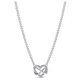 Pandora 392666C01-50 Silberkette für Damen Funkelndes Unendlichkeits-Herz