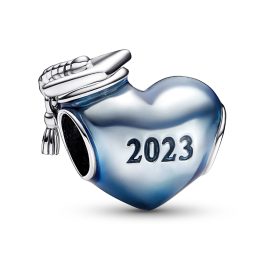 Pandora 792590C01 Blue 2023 Graduation Heart Charm