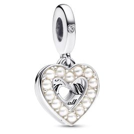 Pandora 792649C01 Charm-Anhänger Silber Perlmuttartiges Weißes Herz