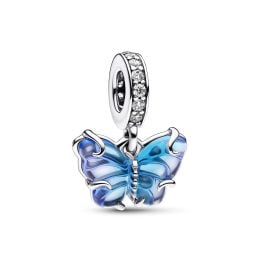 Pandora 792698C01 Dangle Charm Blue Murano Glass Butterfly