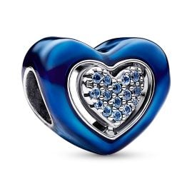 Pandora 792750C01 Bead-Charm Silber Blaues Drehbares Herz