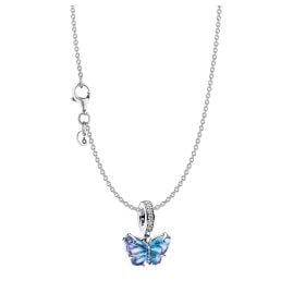 Pandora 15815 Women's Necklace Blue Murano Glass Butterfly Set