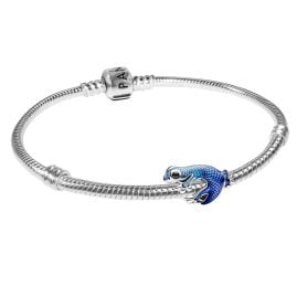 Pandora 15825 Damen-Armband Metallisch Blauer Gecko Starterset