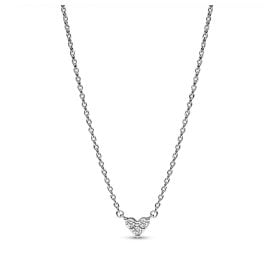 Pandora 393014C01-45 Damen-Silberkette Herz mit Dreifachem Stein