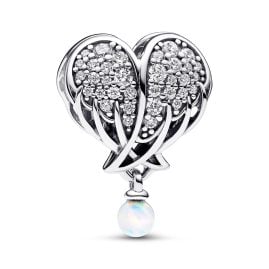 Pandora 792980C01 Silber-Charm Funkelnder Engelsflügel & Heart