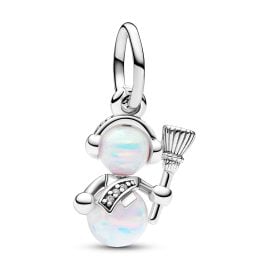 Pandora 792981C01 Silver Dangle Charm Opalescent Snowman