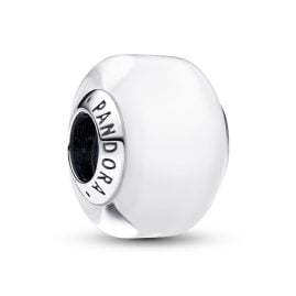 Pandora 793118C00 Charm Silber Muranoglas Weiß Mini