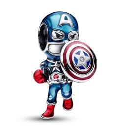 Pandora 793129C01 Silver Bead Charm Marvel The Avengers Captain America