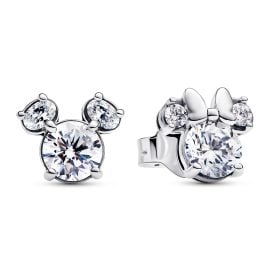 Pandora 293219C01 Ladies' Stud Earrings Mickey Mouse & Minnie Mouse Sparkling