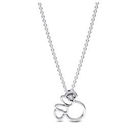 Pandora 393187C01-45 Ladies' Silver Necklace Disney Minnie Mouse Silhouette