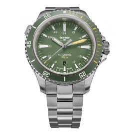traser H3 110328 Men's Watch P67 Diver Automatic Green with Steel Strap