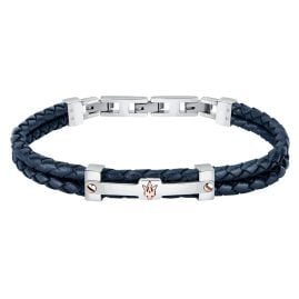 Maserati JM422AVE10 Men's Bracelet Blue Leather/Stainless Steel
