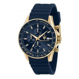 Maserati R8871640004 Men's Watch Chronograph Sfida Gold/Blue