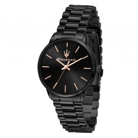 Maserati R8853147505 Women's Watch Black/Rose Gold Tone