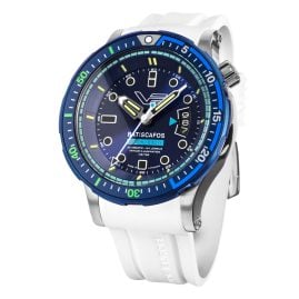 Vostok Europe NH35-511E768-WHT Herren-Taucheruhr Batiscafos Weiß/Blau