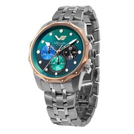 Vostok Europe JS20-125E752-B Damenuhr Chronograph Vilnele Stahl/Grün