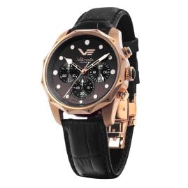 Vostok Europe JS20-125B751 Damen-Chronograph Vilnele Schwarz/Roségoldfarben