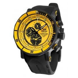 Vostok Europe YM86-620C504-BLK Men's Watch Alarm Chronograph Lunokhod 2 Black/Yellow