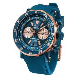 Vostok Europe 6S21-620E631 Men's Watch Chronograph Lunokhod 2 Blue/Rose Gold Tone