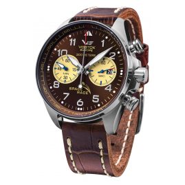 Vostok Europe 6S21-325A665 Men's Automatic Watch Space Race Chronograph Brown