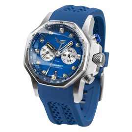 Vostok Europe VK64-640A700 Herren-Armbanduhr Atomic Age Chronograph Blau
