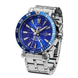 Vostok Europe NH34-575A716 Men's Watch Automatic GMT Energia Rocket Steel/Blue