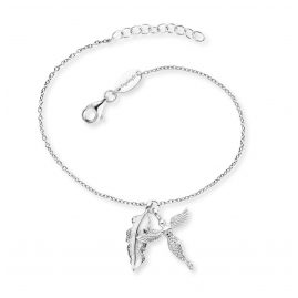 Engelsrufer ERB-FEDER-ANGEL-ZI Silver Ladies' Bracelet Feather and Angel