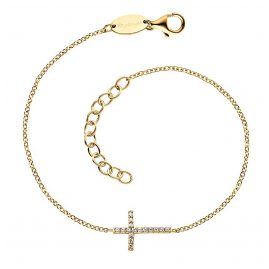 Engelsrufer ERB-LILCROSS-ZI-G Ladies' Bracelet Cross Gold Tone