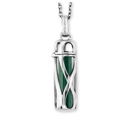 Engelsrufer ERN-HEAL-ML-S Silver Ladies Necklace Powerful Stone Malachite S