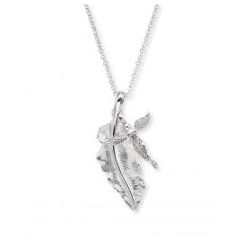 Engelsrufer ERN-FEDER-ANGEL-ZI Ladies' Necklace Feather and Angel Silver