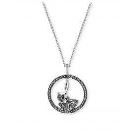 Engelsrufer ERN-GINGKO-MA Ladies' Necklace Silver Gingko Leaf Marcasite