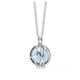 Engelsrufer ERN-HEALPARA-BA-XS Silver Ladies Necklace Powerful Stone Blue Agate XS