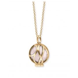 Engelsrufer ERN-HEALPARA-RQ-XS-G Necklace Powerful Stone Rose Quartz XS Gold Tone