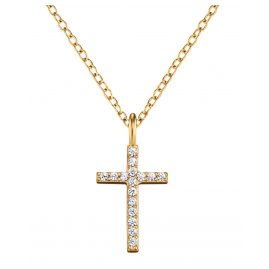 Engelsrufer ERN-LILCROSS-ZI-G Ladies and Kids Necklace Cross with Cubic Zirconia