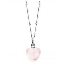 Engelsrufer ERN-HEART-RQ Silver Women's Necklace Heart Rose Quartz