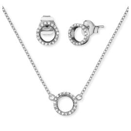 Engelsrufer ERMT-LILLUNA-ZI Gift Set for Women Necklace and Earrings Open Circle