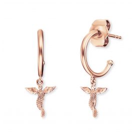 Engelsrufer ERE-LILANGEL-R-CR Ladies' Hoop Earrings Angel Rose Gold Plated Silver