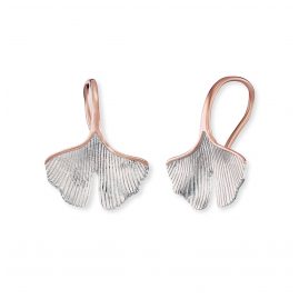 Engelsrufer ERE-GINGKO-BIR Ladies' Earrings Gingko Leaf Rose Gold Plated Silver