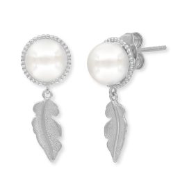 Engelsrufer ERE-GLORY-FEDER-ST Earrings for Ladies Pearl with Feather