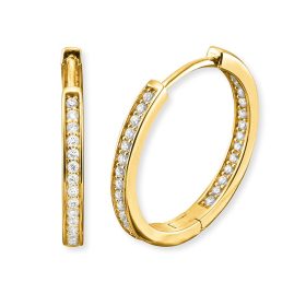 Engelsrufer ERE-LISA-ZI-G-CR Ladies´ Hoop Earrings Gold-Coloured with Cubic Zircon