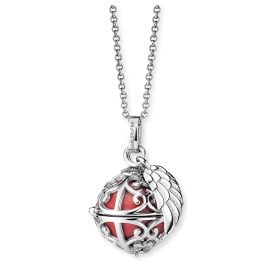 Engelsrufer ERN-ER23-25-XS Necklace for Ladies` Angel Whisperer with Wing Red