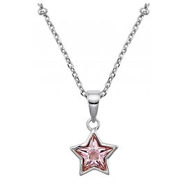 Prinzessin Lillifee 2033372 Silber Kinder-Halskette mit rosa Stern-Anhänger