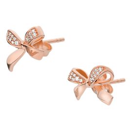Emporio Armani EG3545221 Women's Stud Earrings Bow Rose Gold Tone