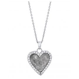Julie Julsen JJNE0768.1 Silver Ladies' Necklace Heart with grey Mother-of-Pearl