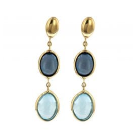 Elaine Firenze 223827E Women's Drop Earrings Gold 585 / 14K Blue Topaz