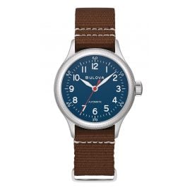 Bulova 96A282 Unisex Wristwatch Automatic Military Brown/Blue